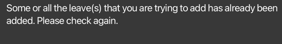 result for invalid leave for addleave command