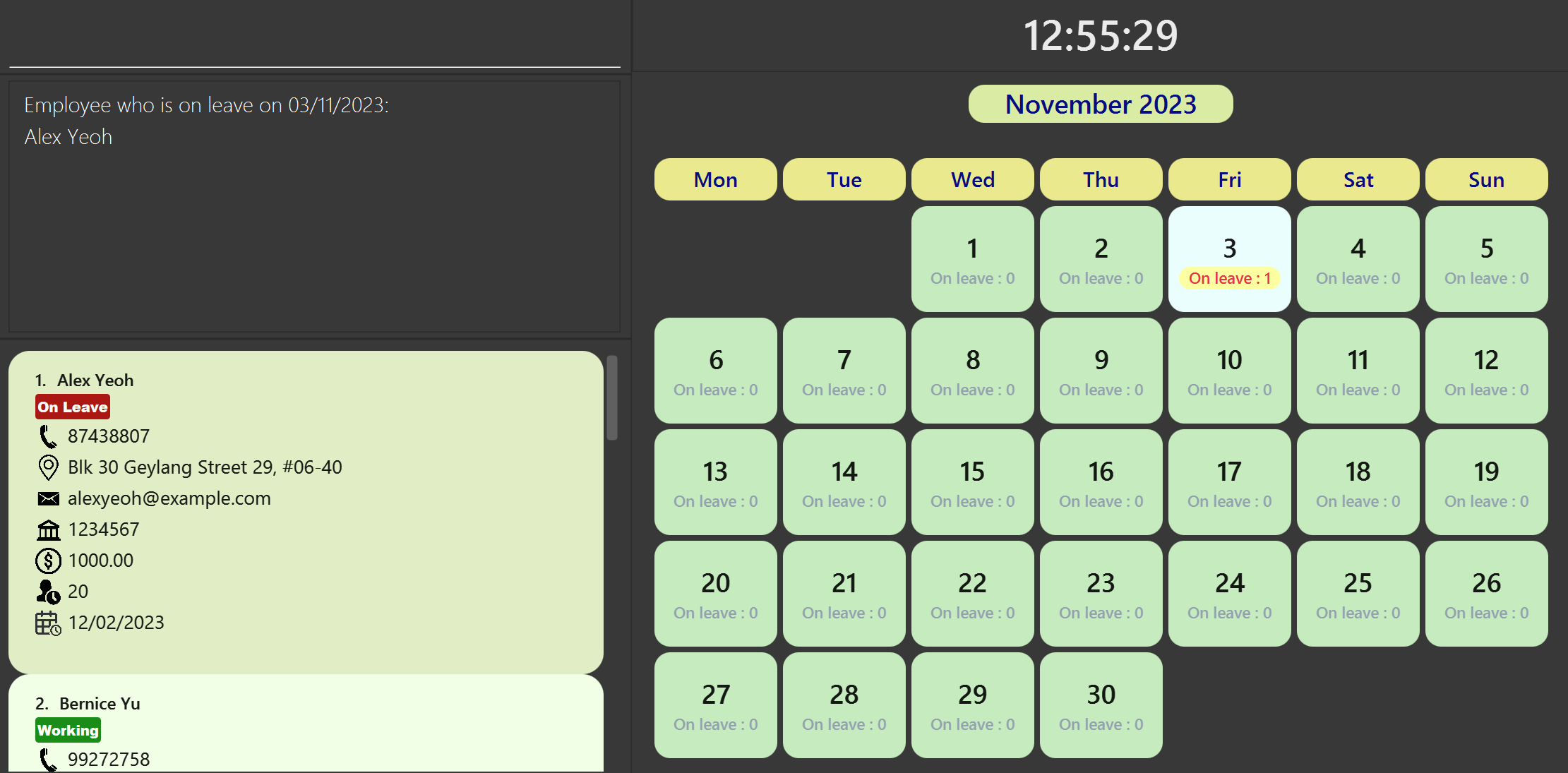 result for correct viewleave command